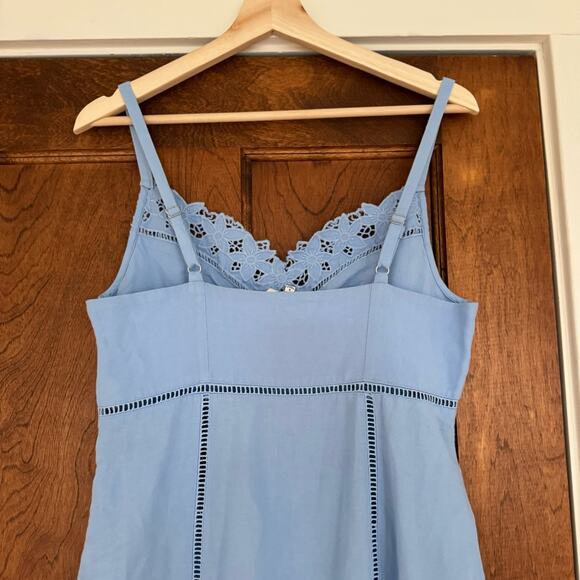MADEWELL Sweetheart Powder Blue Linen Blend Midi Dress NWT Size 6 - Picture 5 of 10